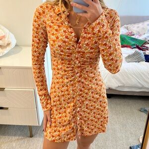 Women’s long sleeve mini floral dress
